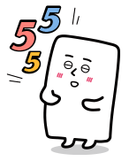 にっこり笑顔と555の文字