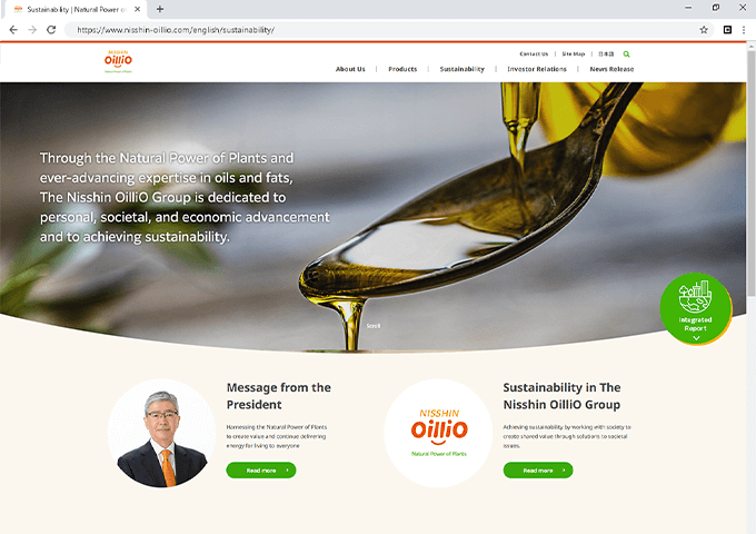 日清オイリオ様 サステナビリティサイトの翻訳・ローカライズ